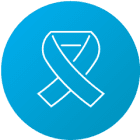 Ribbon icon on a blue background